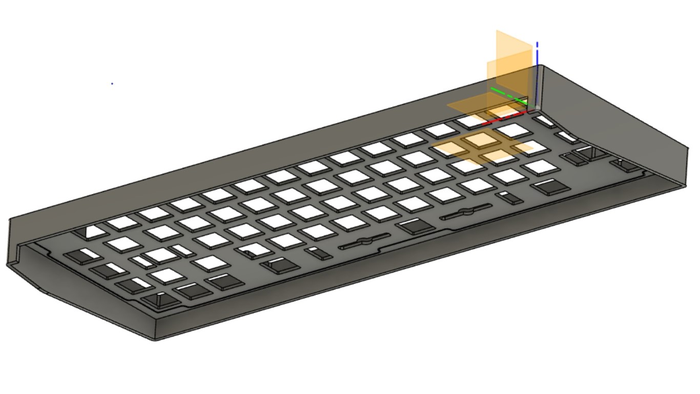 The gasket mounting tabs between the top of the case and the plate